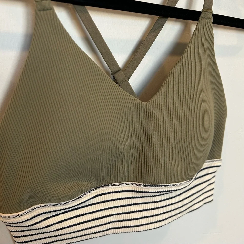 OFFLINE By Aerie Ribbed Scoop Sports Bra, Courtyard, Small